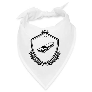 Auspuff Tuning Wappen - Bandana - Weiß - Vorne