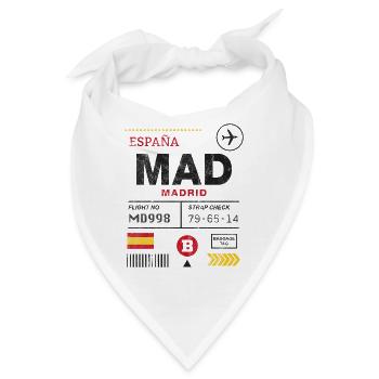 Etikett des Flughafens Madrid - Bandana - Weiß - Vorne