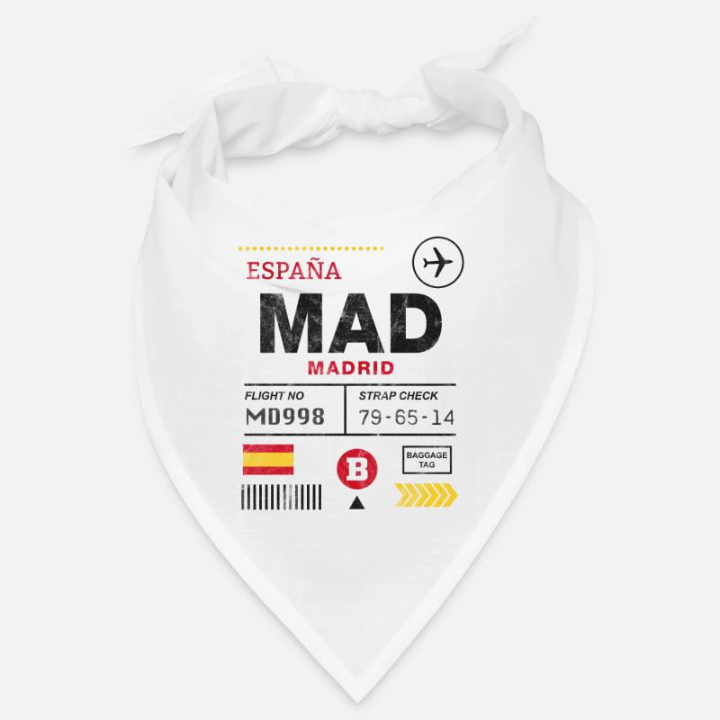 Étiquette d’aéroport de Madrid Bandana