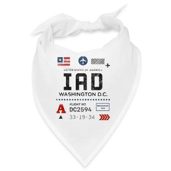 Etikett des Flughafens Washington - Bandana - Weiß - Vorne