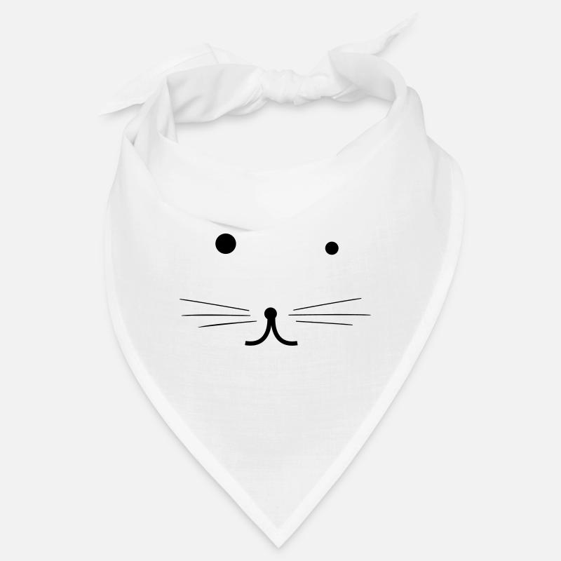 Visage d'animal noir - Bandana - blanc