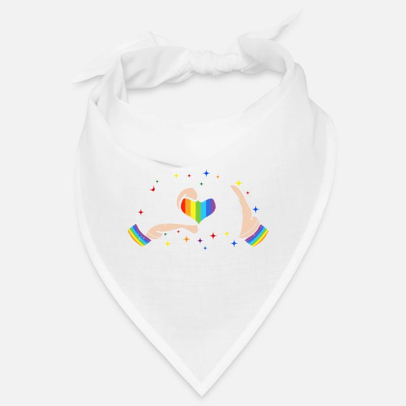 CSD LGBT Hände formen Regenbogen Herz Pride Bandana