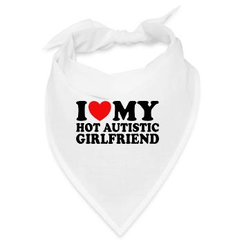 Liebe meine Freundin Ich liebe meine autistische Freundin - Bandana - Weiß - Vorne