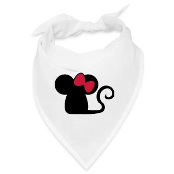 Mäuschen Schleife / mouse with bow Niedliche Maus - Bandana - Weiß - Vorne