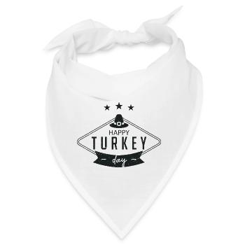 Happy Turkey Day | Erntedankfest - Bandana - Weiß - Vorne