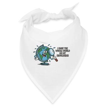 Lustig Geografie Die ganze Welt auf den Schultern - Bandana - Weiß - Vorne