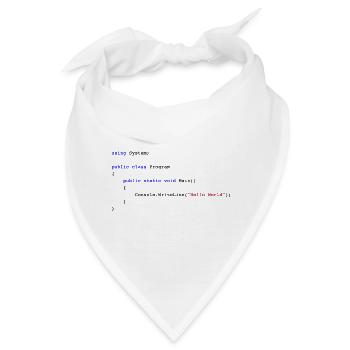 C# .NET Code Hello World Programmierer Geschenk - Bandana - Weiß - Vorne