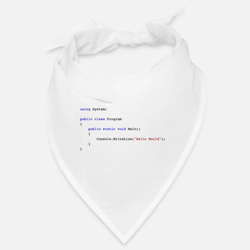 C # .NET Code Hello World Programmer Gift Bandana