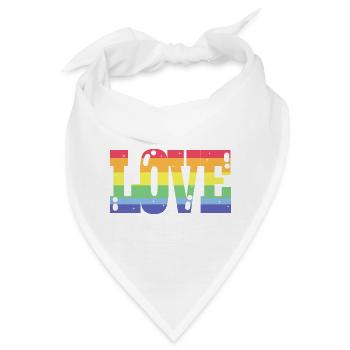 Pride Love Regenbogenfahne - Bandana - Weiß - Vorne