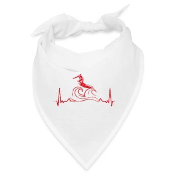 Coole Kunst Des Surfenden Wellen-herzschlags Für - Bandana - Weiß - Vorne