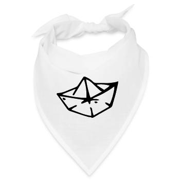 Papierschiff Papierboot Kindergeburtstag Geschenk - Bandana - Weiß - Vorne