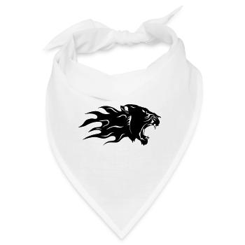 panthere schwarz Flamme Profil 3 - Bandana - Weiß - Vorne