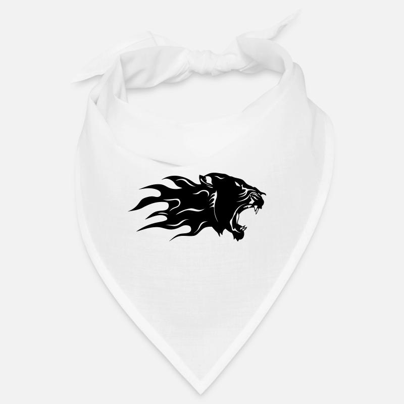 panthere schwarz Flamme Profil 3 Bandana