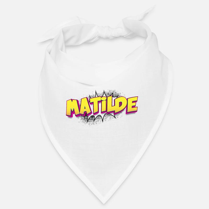 Matilde benutzerdefinierter Name Comic-Buch-Stil Pop-Art, Bandana
