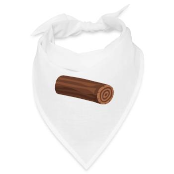 Holzscheit Holzklotz liegend - Bandana - Weiß - Vorne