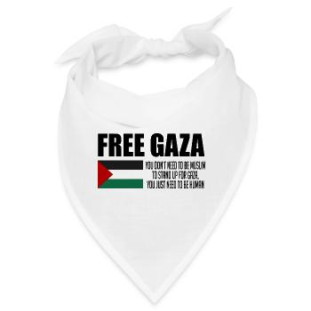 Free Gaza, Palestine Flag, Save Gaza, Palestina - Bandana - Weiß - Vorne