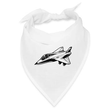 Kampfjet - Bandana - Weiß - Vorne