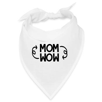 MOM verkehrt herum Zauber WOW! (schwarzer Druck) - Bandana - Weiß - Vorne