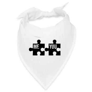 ICH DU | PUZZLE | PAAR - Bandana - Weiß - Vorne