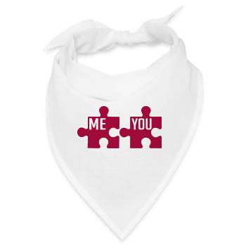 ICH DU | PUZZLE | PAAR - Bandana - Weiß - Vorne