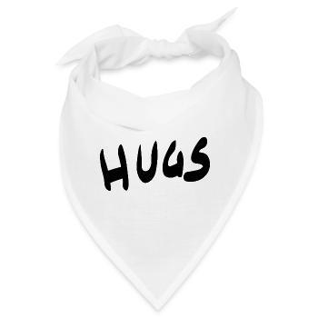 Hugs - Umarmung Schriftzug - Bandana - Weiß - Vorne