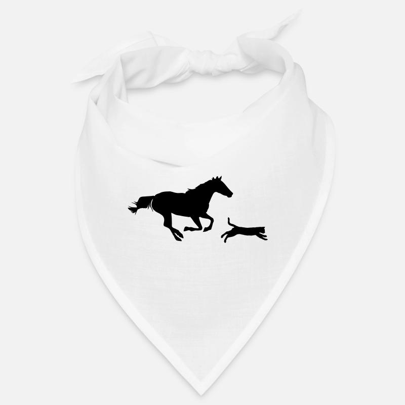 Cheval et chat - Bandana - blanc