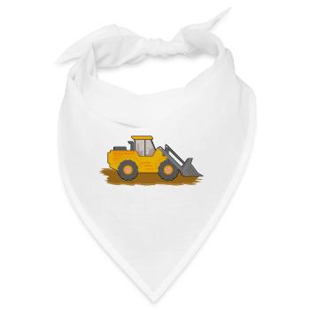 Bagger Baustelle Bauarbeiter Bau Erde I Geschenk - Bandana - Weiß - Vorne
