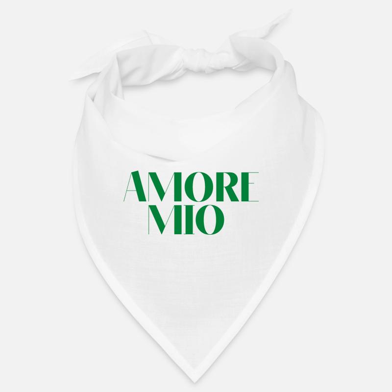AMORE MIO MON AMOUR vert idée cadeau citation Bandana