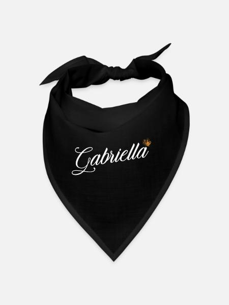 Gabriella Custom Name for Women Kids Toddlers - - Bandana - black - Front