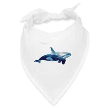 Stilvolles Orca Design – Killerwal Kunst für Meere - Bandana - Weiß - Vorne