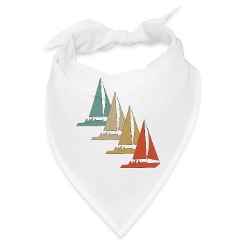 Retro Vintage Style Segeln Segelboot Segelschiff - Bandana - Weiß - Vorne