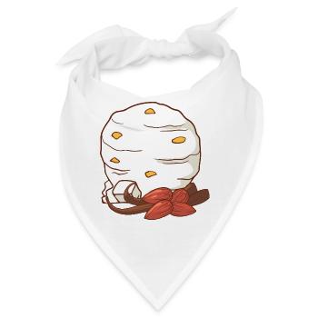 Vanille Mandel Eis Speiseeis Eiskrem Eiscreme - Bandana - Weiß - Vorne