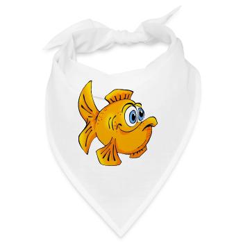 Fisch Goldfisch comic Cartoon - Bandana - Weiß - Vorne