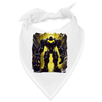 Futuristisch Cyberpunk Mech Warrior Sci Fi Roboter - Bandana - Weiß - Vorne