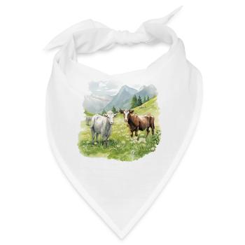 Kühe auf einer Weide - Bandana - Weiß - Vorne