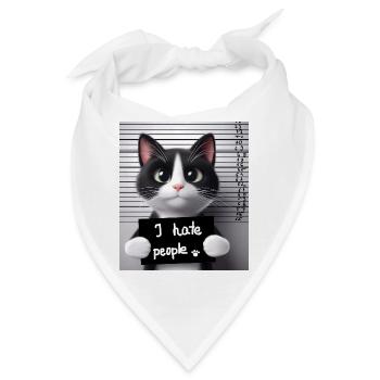 Eine verurteilte Katze, die keine Menschen mochte. - Bandana - Weiß - Vorne