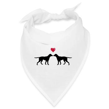 hunde verliebt - Bandana - Weiß - Vorne