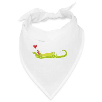 Krokodilliebe Liebende Person Gift - Bandana - Weiß - Vorne