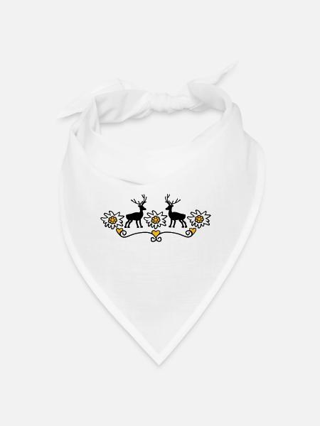 Trachten Motiv - Bandana - Weiß - Vorne