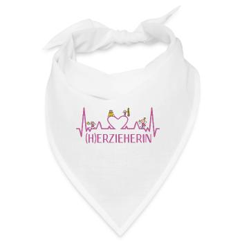 Herzieherin Erzieherin Abschiedsgeschenk Kita - Bandana - Weiß - Vorne