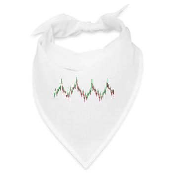 Heartbeat Candlestick Chart Exchange Stock Market - Bandana - Weiß - Vorne