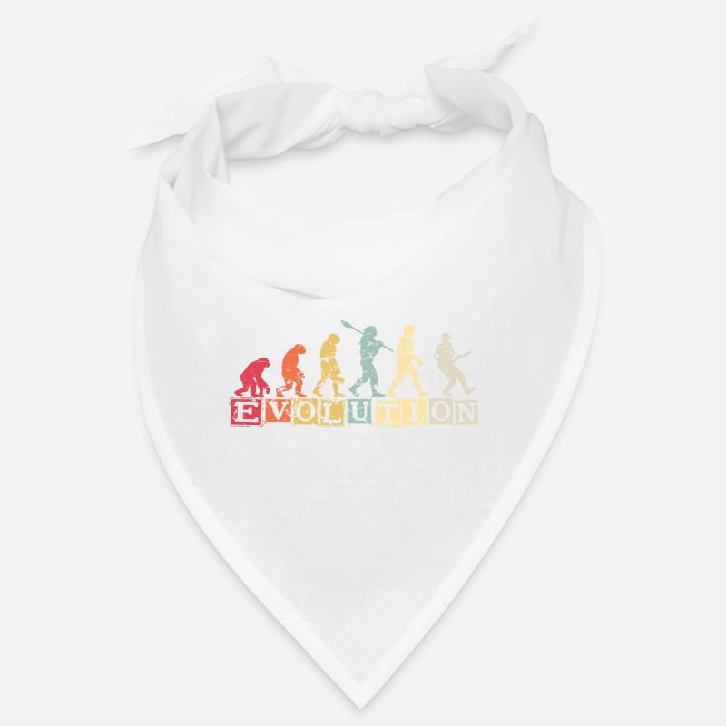 Human Evolution Guitar Band Retro Vintage - Bandana - Weiß