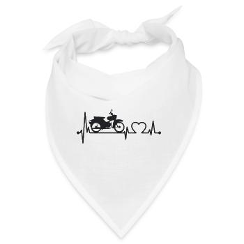 Simson Star Herzschlag schwarz - Bandana - Weiß - Vorne