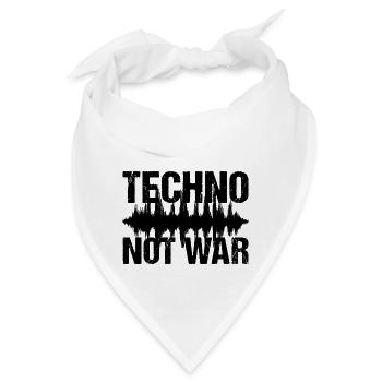 Techno Not War Peace Musik Techno - Bandana - Weiß - Vorne