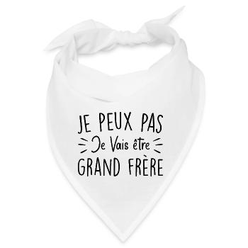 Ich kann nicht, ich werde ein großer Bruder sein - Bandana - Weiß - Vorne
