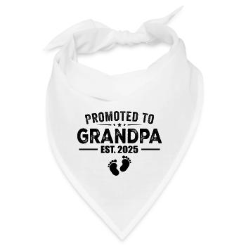 Befördert zum Opa Est 2025 Lustig für den neuen Opa - Bandana - Weiß - Vorne