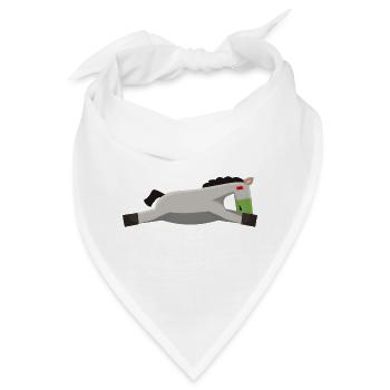 pferd schlapp platt burnout minimalistisch - Bandana - Weiß - Vorne