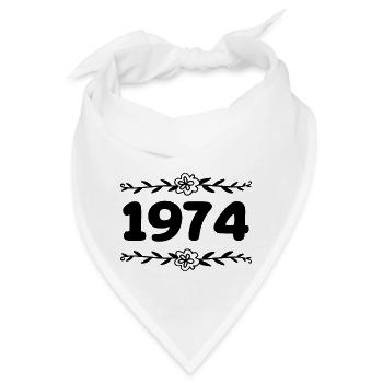 1974 Jahrgang 1974 Retro 1974 Jubiläum 1974 - Bandana - Weiß - Vorne