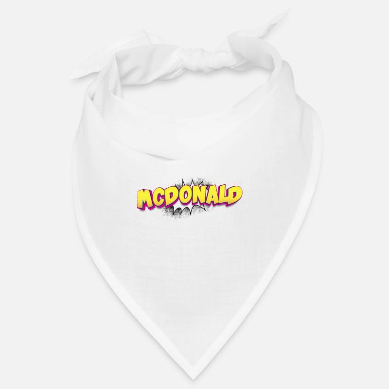 McDonald Custom Name Comic Book Style Pop Art, - Bandana - Weiß