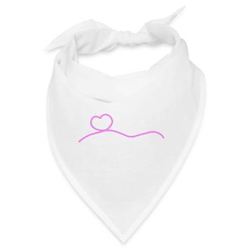 Herz Linie Herzen Geschwungen Selber Gestalten - Bandana - Weiß - Vorne